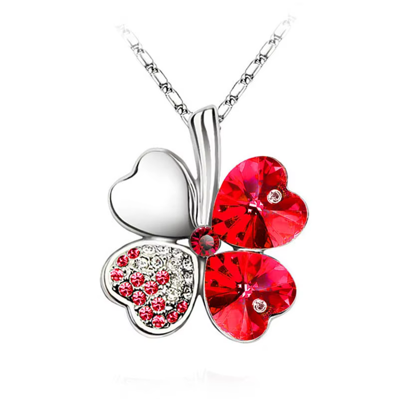 Cristal 4 feuilles trèfle pendentif colliers amant cadeau d'anniversaire qualité mode bijoux livraison directe charme fille