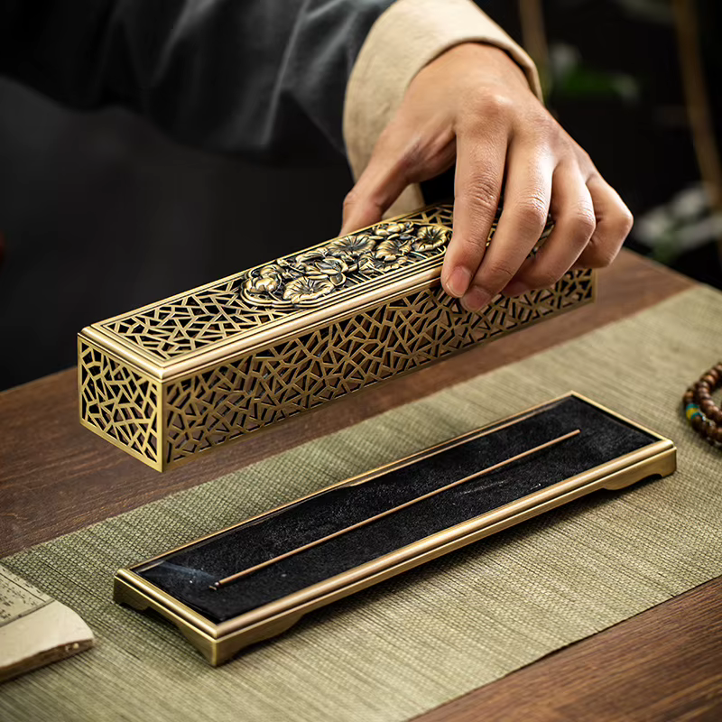 Brûleur d'encens en cuivre de Style chinois traditionnel