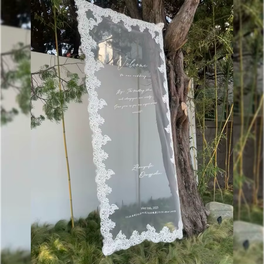 Panneau de bienvenue romantique pour invités de mariage