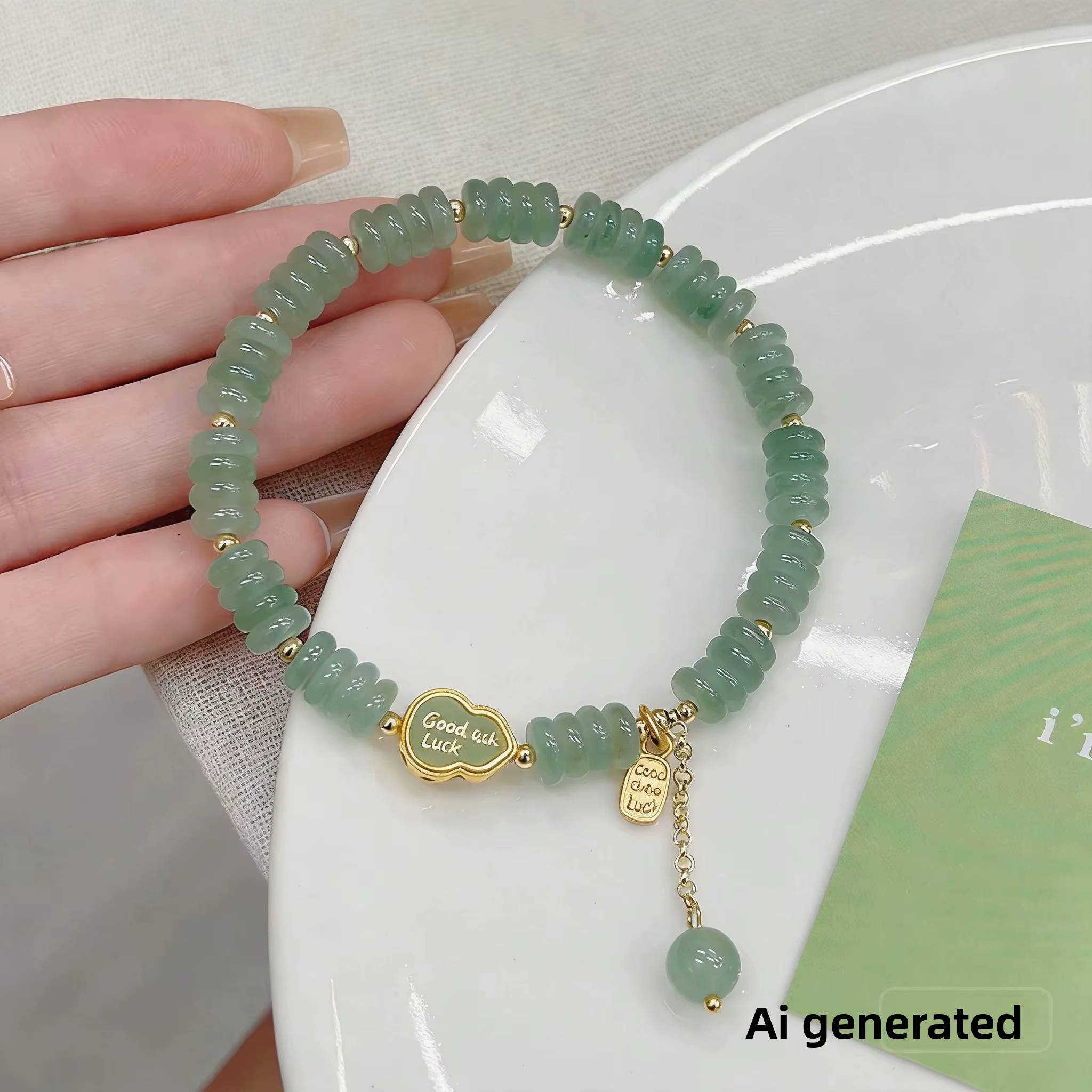 Nouveau Bracelet Perlé en Aventurine Naturelle 2026 pour Femme