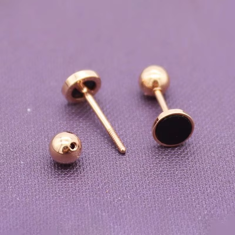 Boucles d'oreilles rondes en agate pour femme