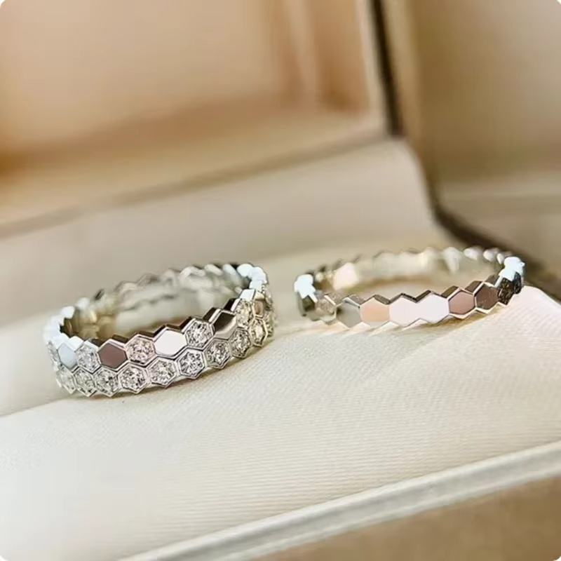 Bagues classiques de haute qualité en argent plaqué 925