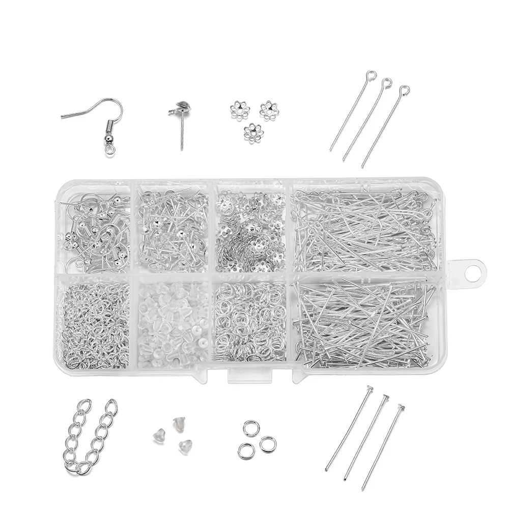 800 pièces Kit de démarrage de fabrication de bijoux boucles d'oreilles collier résultats bricolage perles pince outils