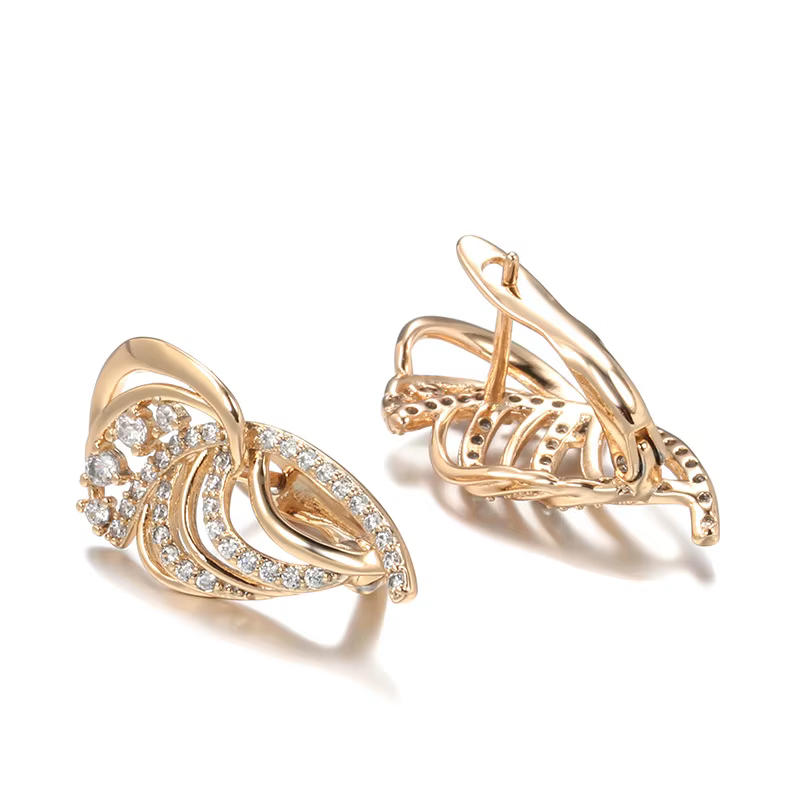 Boucles d'oreilles en or massif 14 carats pour femmes