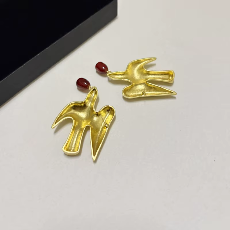 Boucles d'oreilles pendantes vintage en alliage métallique