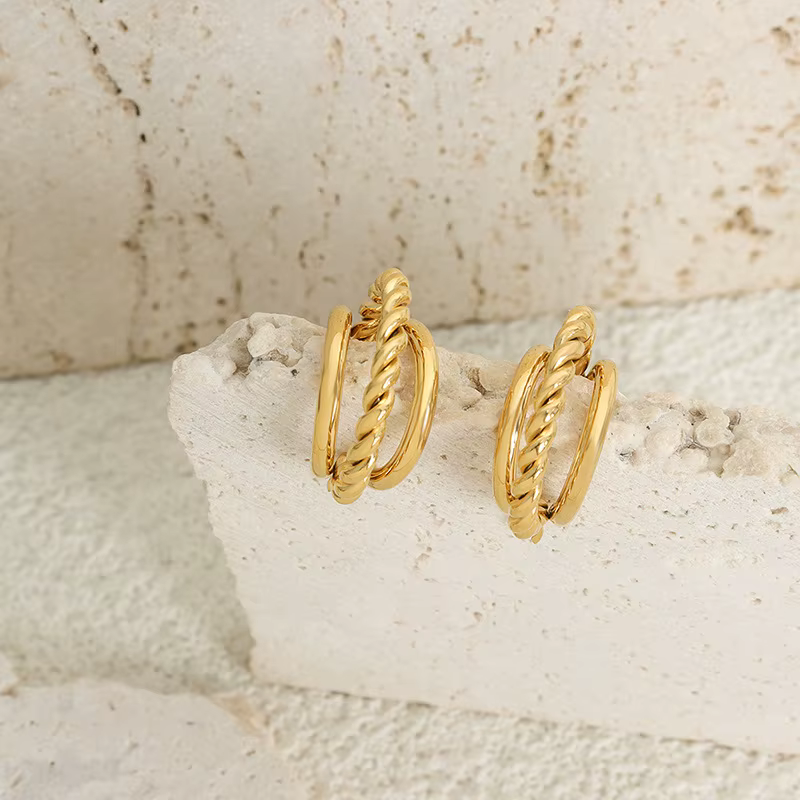 Boucles d'oreilles créoles anti-allergie pour femmes