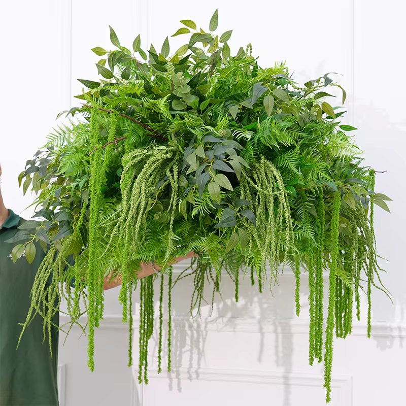A8868 Mori verdure feuilles plantes suspendues vigne Table de mariage pièce maîtresse fleur boule décor Banquet Arrangement Floral événement accessoire