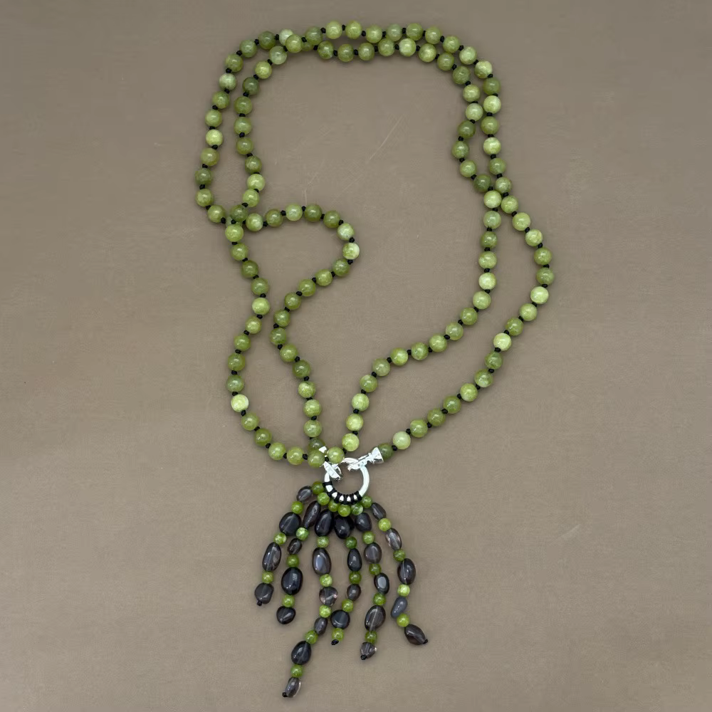Collier en cristal de quartz fumé pour femme