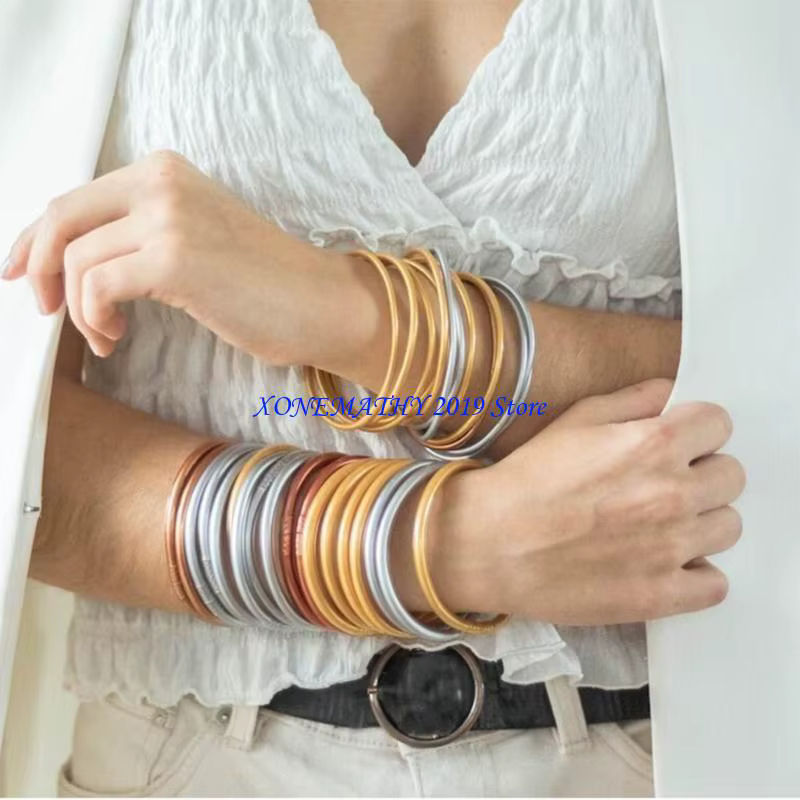 Bracelet en Silicone rempli feuille d'or F42F, adapté aux femmes d'été bouddha