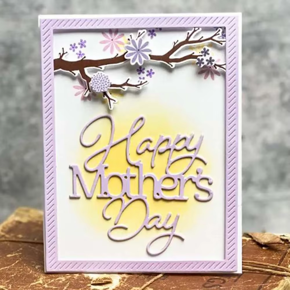 Joyeux père mère papa fête de la maman carte de voeux faisant moule matrices de découpe en métal pochoirs pour bricolage Scrapbooking Die modèle