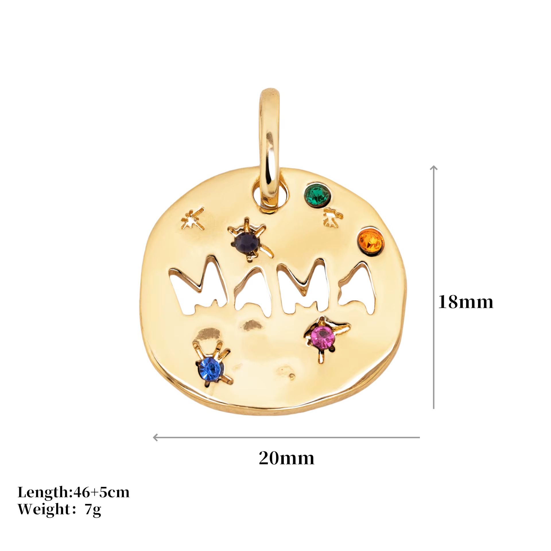 Fête des mères MAMA collier cadeau irrégulier circulaire gardien pendentif