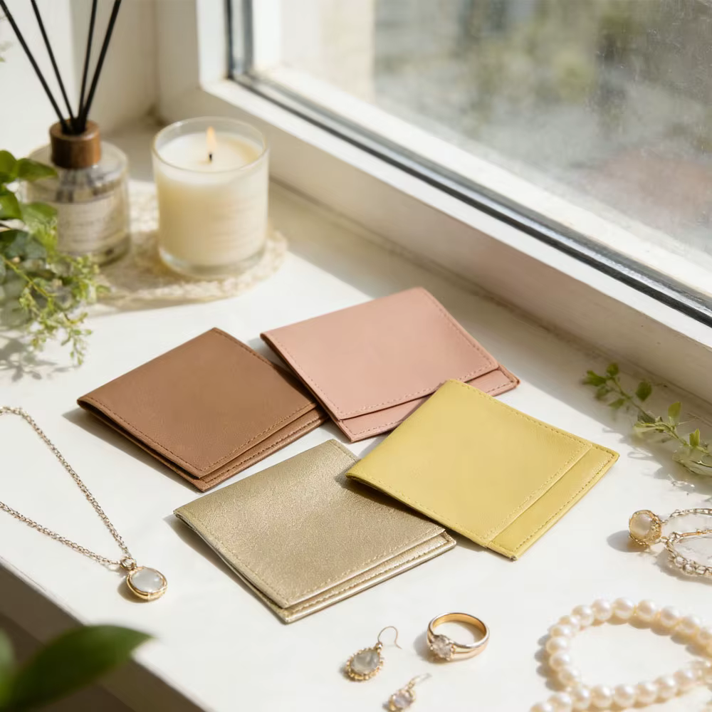 100 pochettes en cuir PU pour bijoux