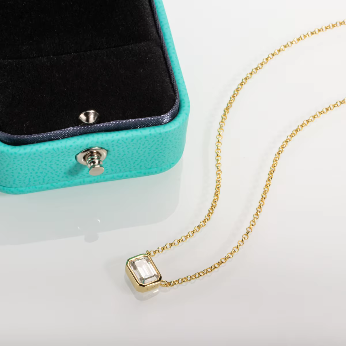 AnuJewel-Collier en argent regardé 925 avec pendentif en moissanite taille émeraude