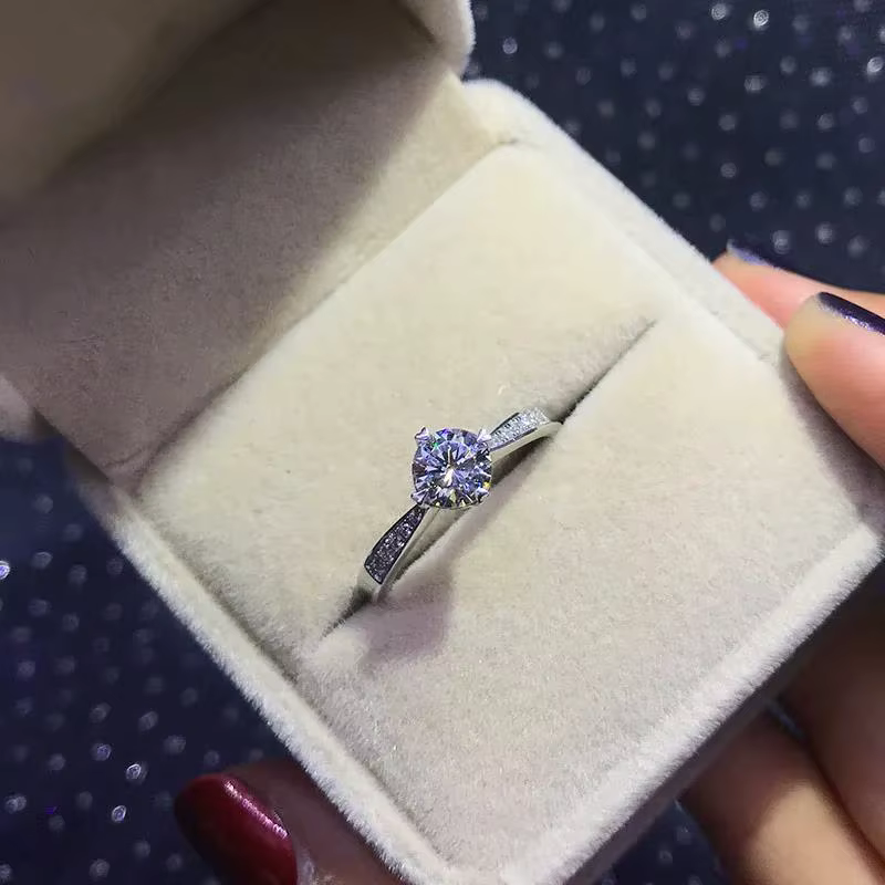 Bague de luxe en argent Sterling 925 et diamant brillant