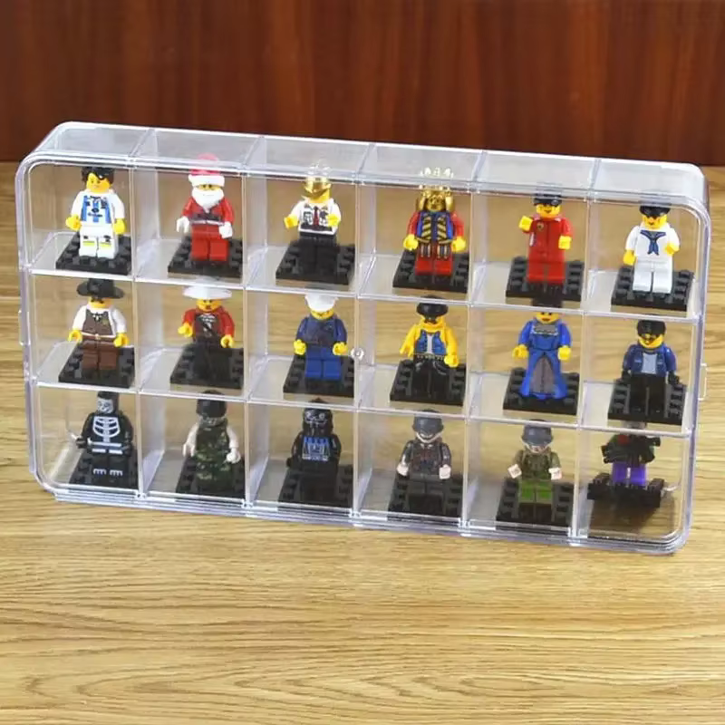 Boîte de rangement transparente à 18 grilles