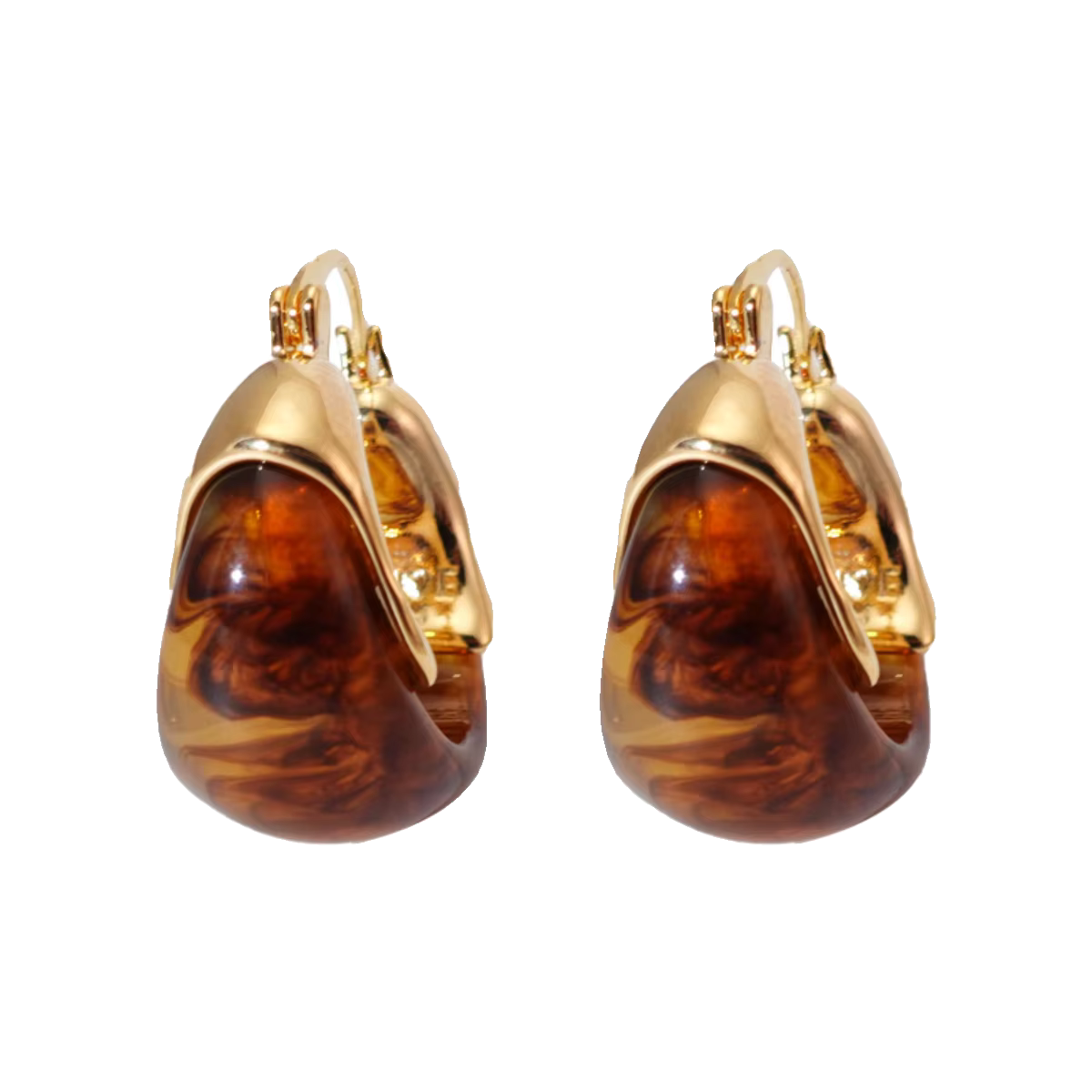 Automne et hiver Melad couleur résine Imitation ambre pierre conception oreille manchette pour femmes bijoux 2025 tendance boucles d'oreilles accessoires