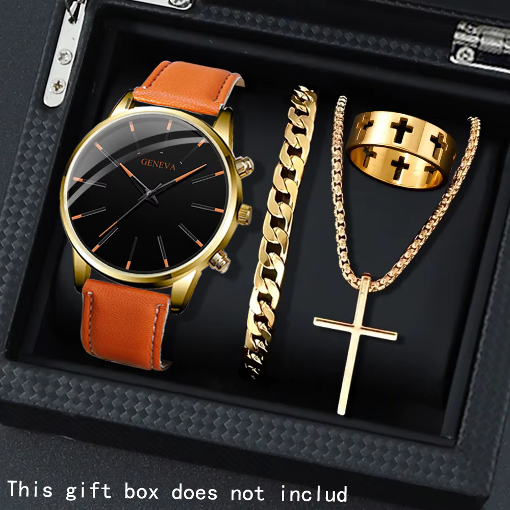 4 pièces/ensemble, montres décontractées pour hommes