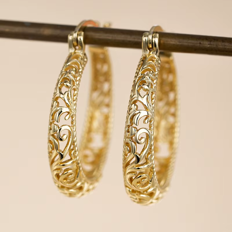 Huitan – boucles d'oreilles de luxe à motif creux