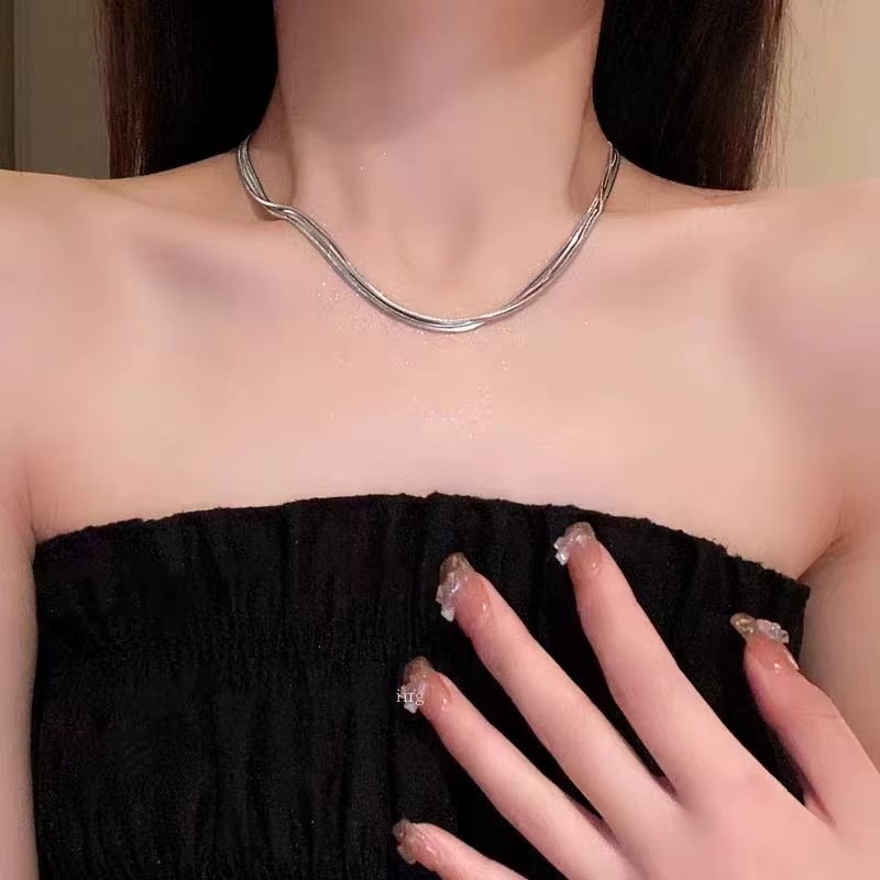 Collier multi-distributeur en argent regardé 925 pour femme
