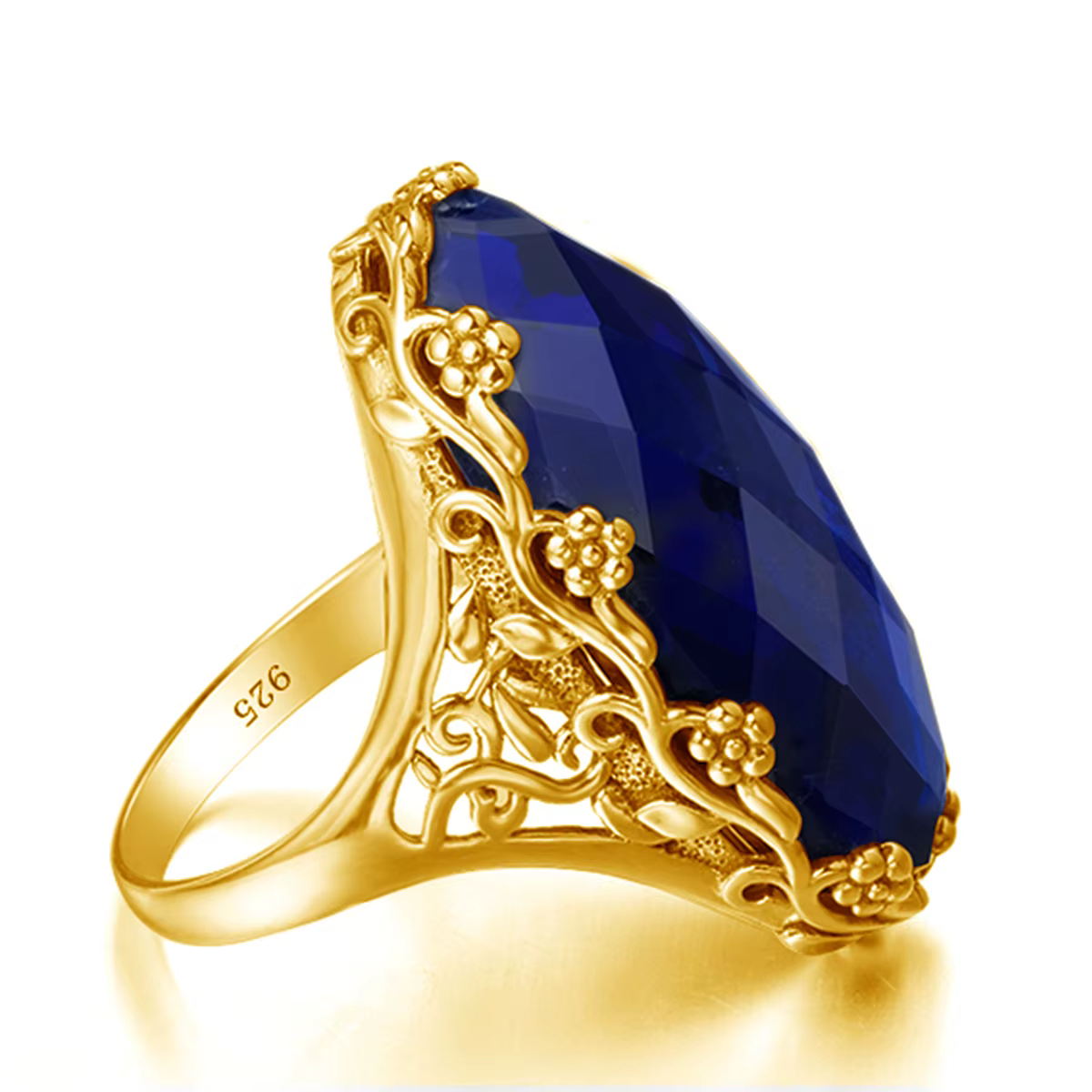 Szjinao – grande bague de luxe en saphir pour femmes