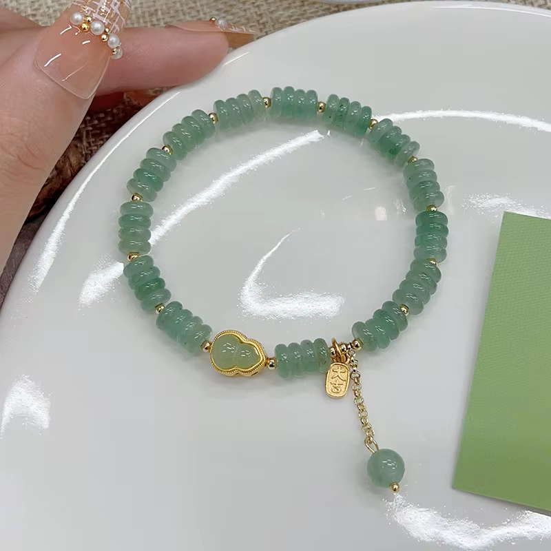 Nouveau Bracelet Perlé en Aventurine Naturelle 2026 pour Femme