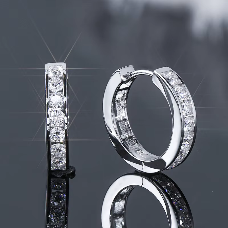 IOGOU – boucles d'oreilles créoles en Moissanite