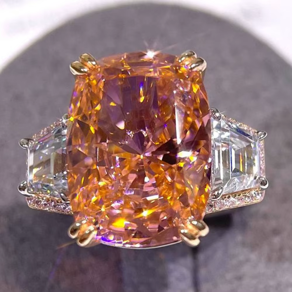 WUIHA Vintage 100% 925 argent Sterling 13.8 CT laboratoire saphir diamants à haute teneur en carbone pierres précieuses bague de fiançailles de mariage bijoux fins