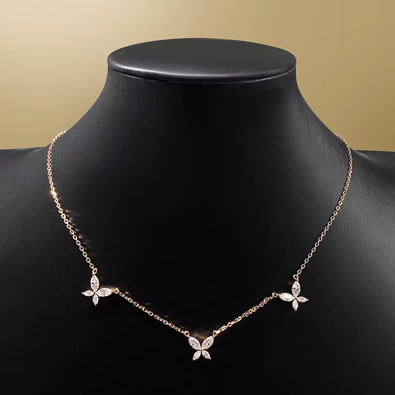 Smyoue – collier pendentif en Moissanite plaqué Marquise
