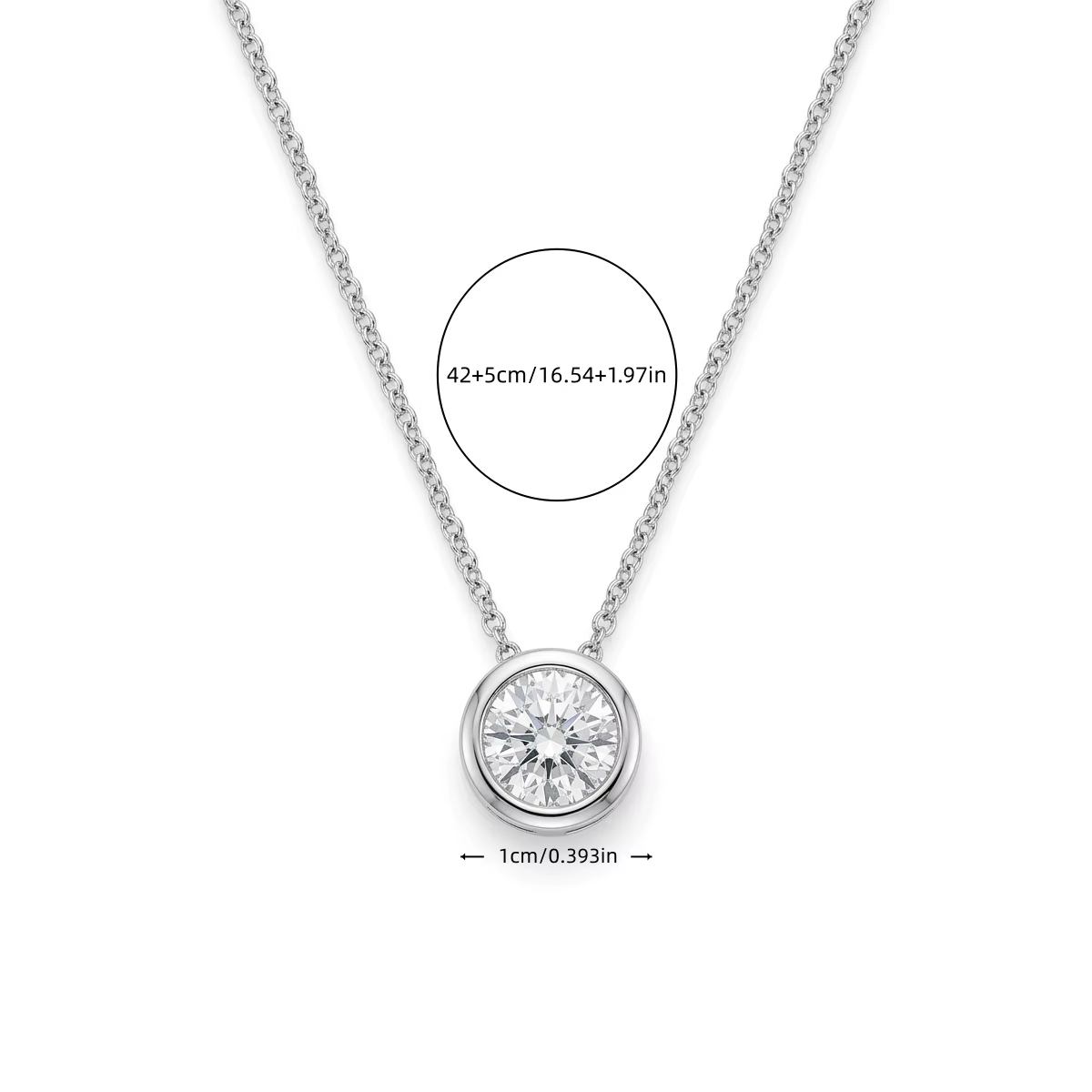 Collier pendentif bulle étincelant en zircone cubique 4 carats pour femme