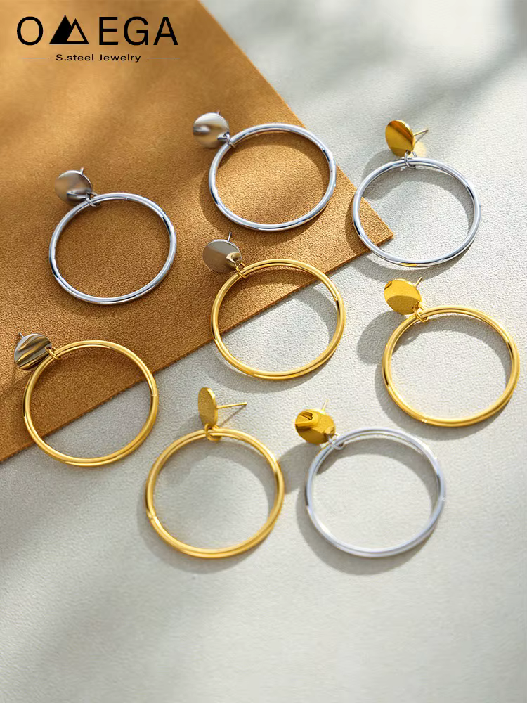 Boucles d'oreilles pendantes en acier inoxydable pour femmes