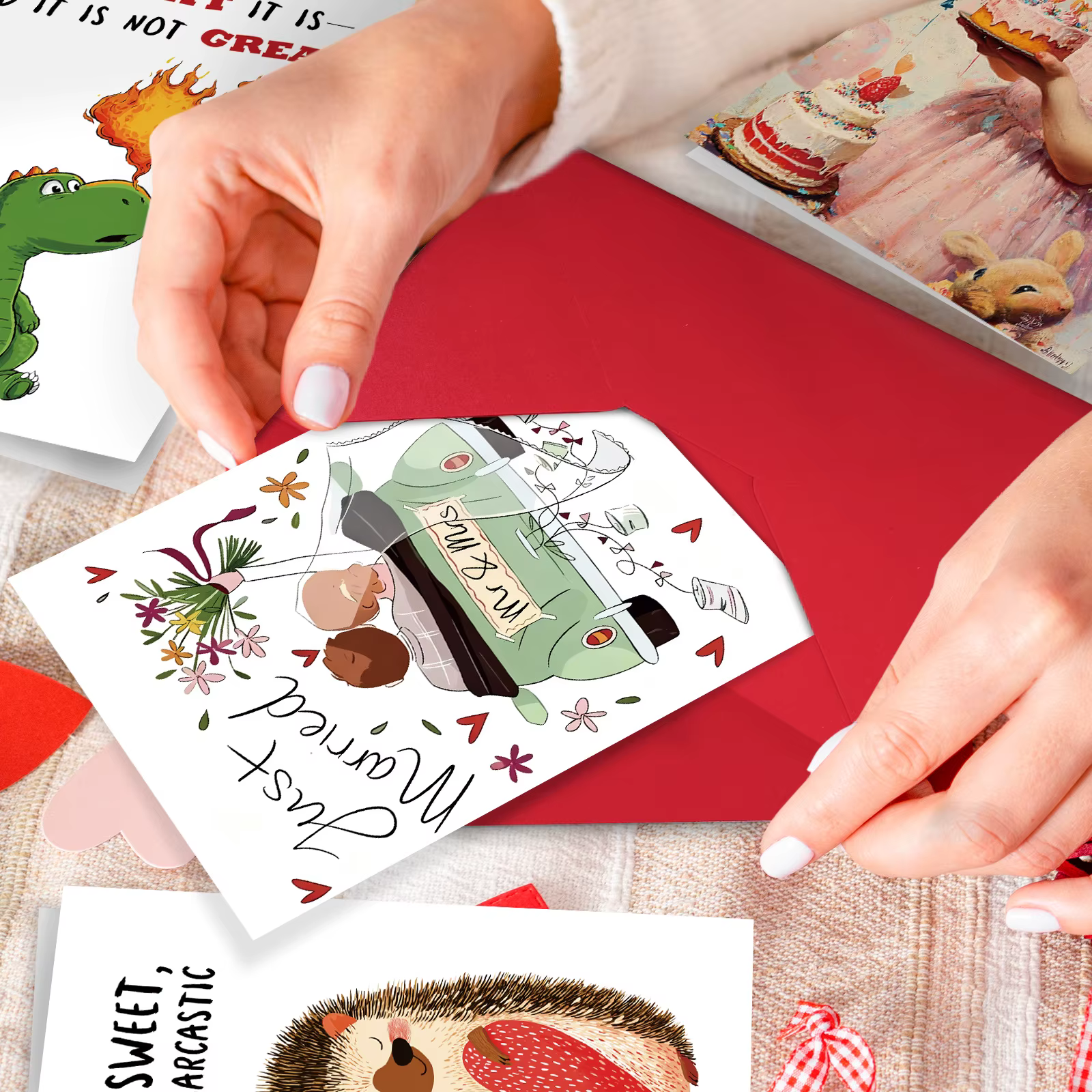 1 ensemble d'enveloppes pour cartes de vœux de mariage