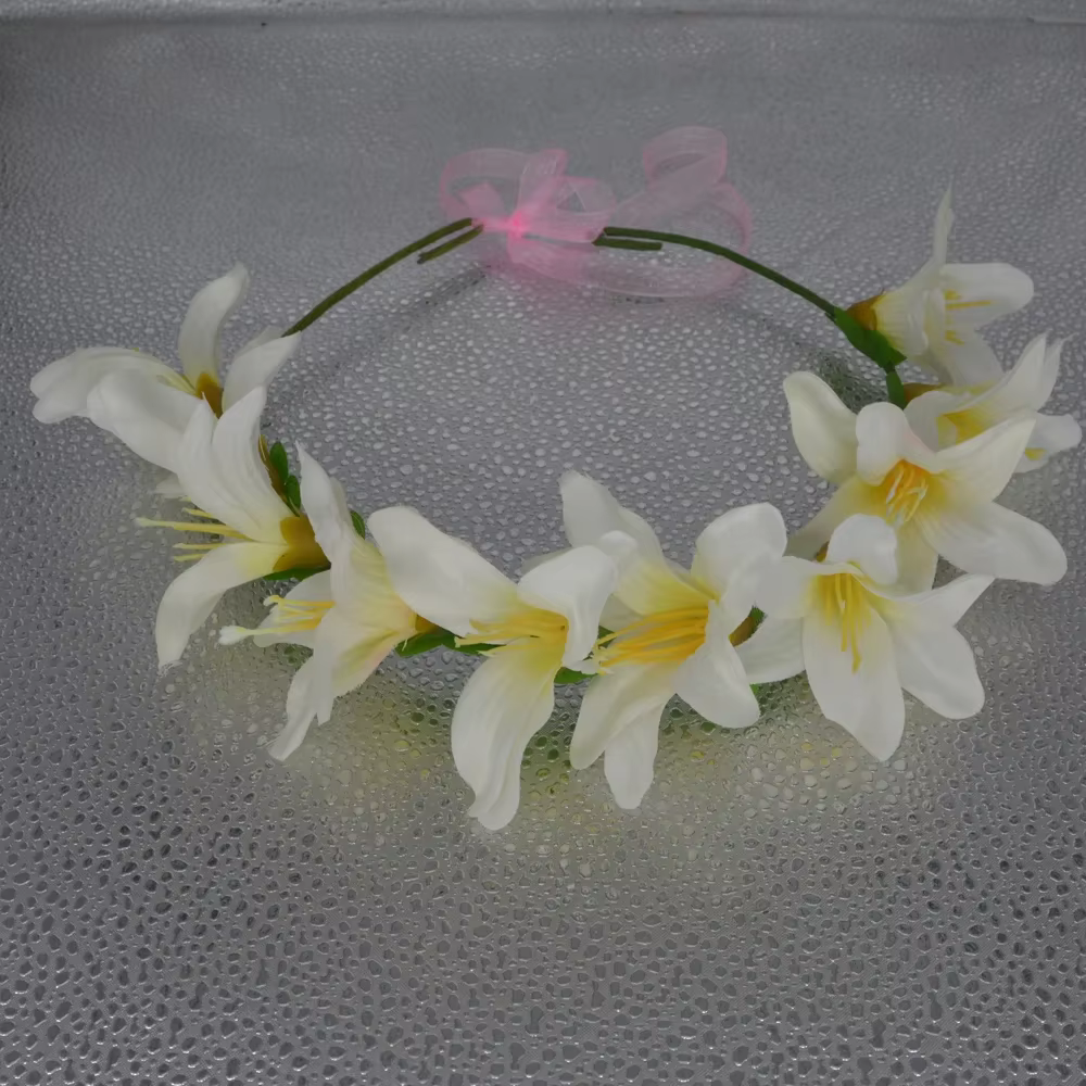 Femmes fille fleur couronne bandeau Halo