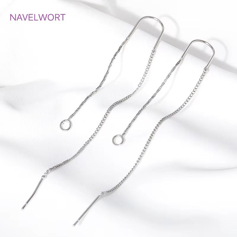 Boucles d'oreilles à long pompon plaqué or 18 carats