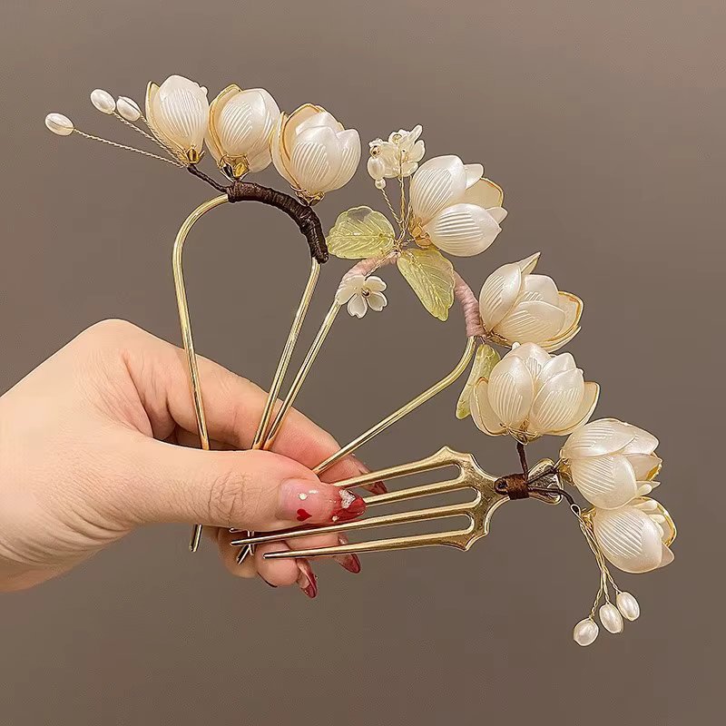 Peigne à cheveux floral de mariée élégant pour femme