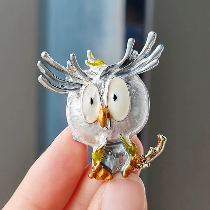 Broches d'oiseau de théâtre en émail pour femmes
