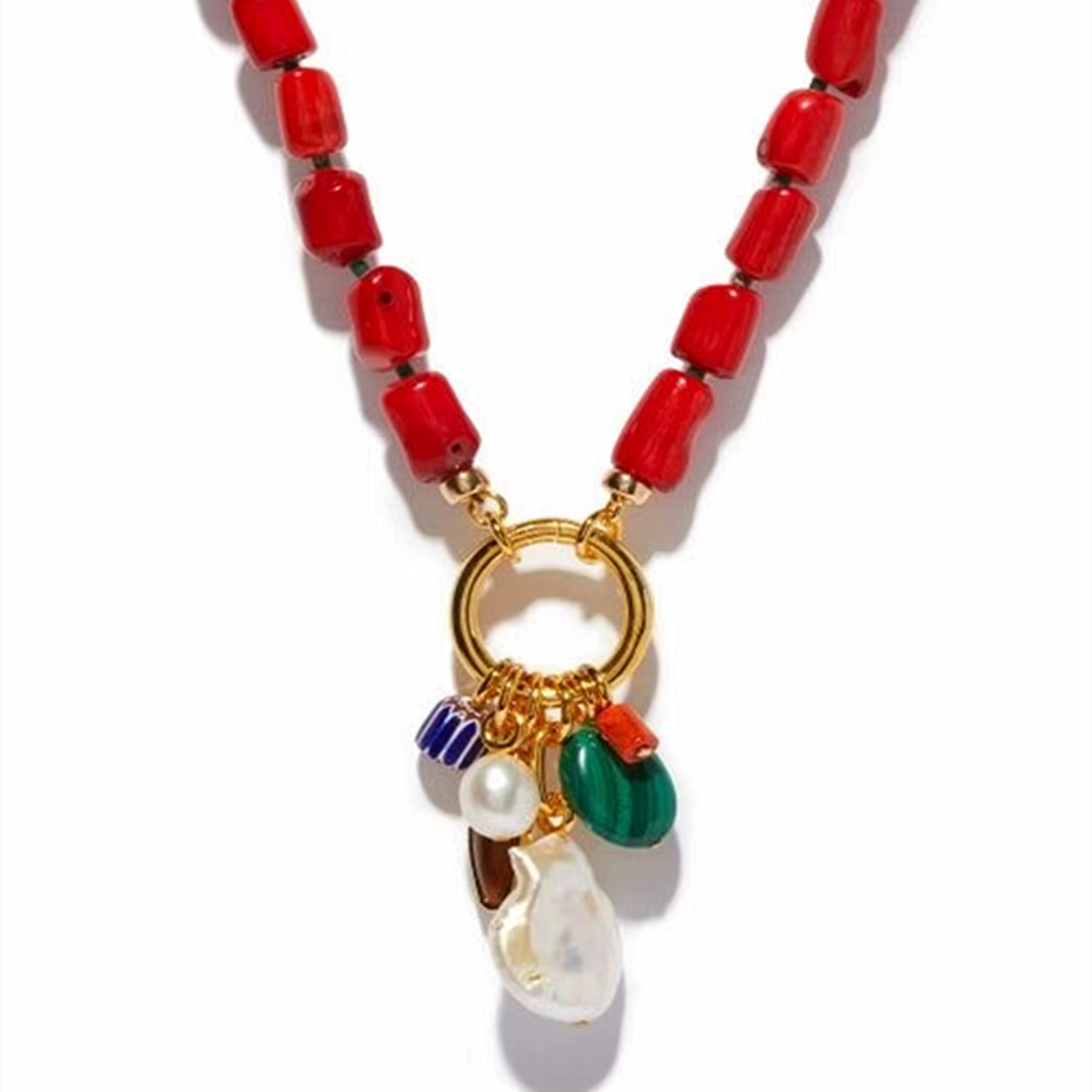 Collier en corail rouge Style INS
