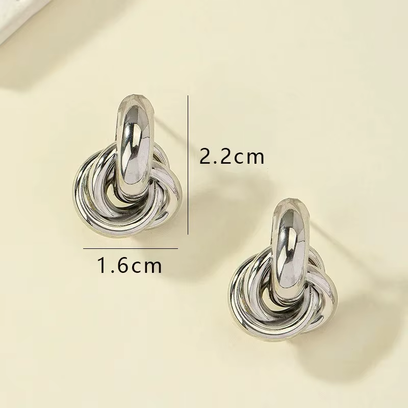 Boucles d'oreilles torsadées en acier inoxydable pour femmes et filles