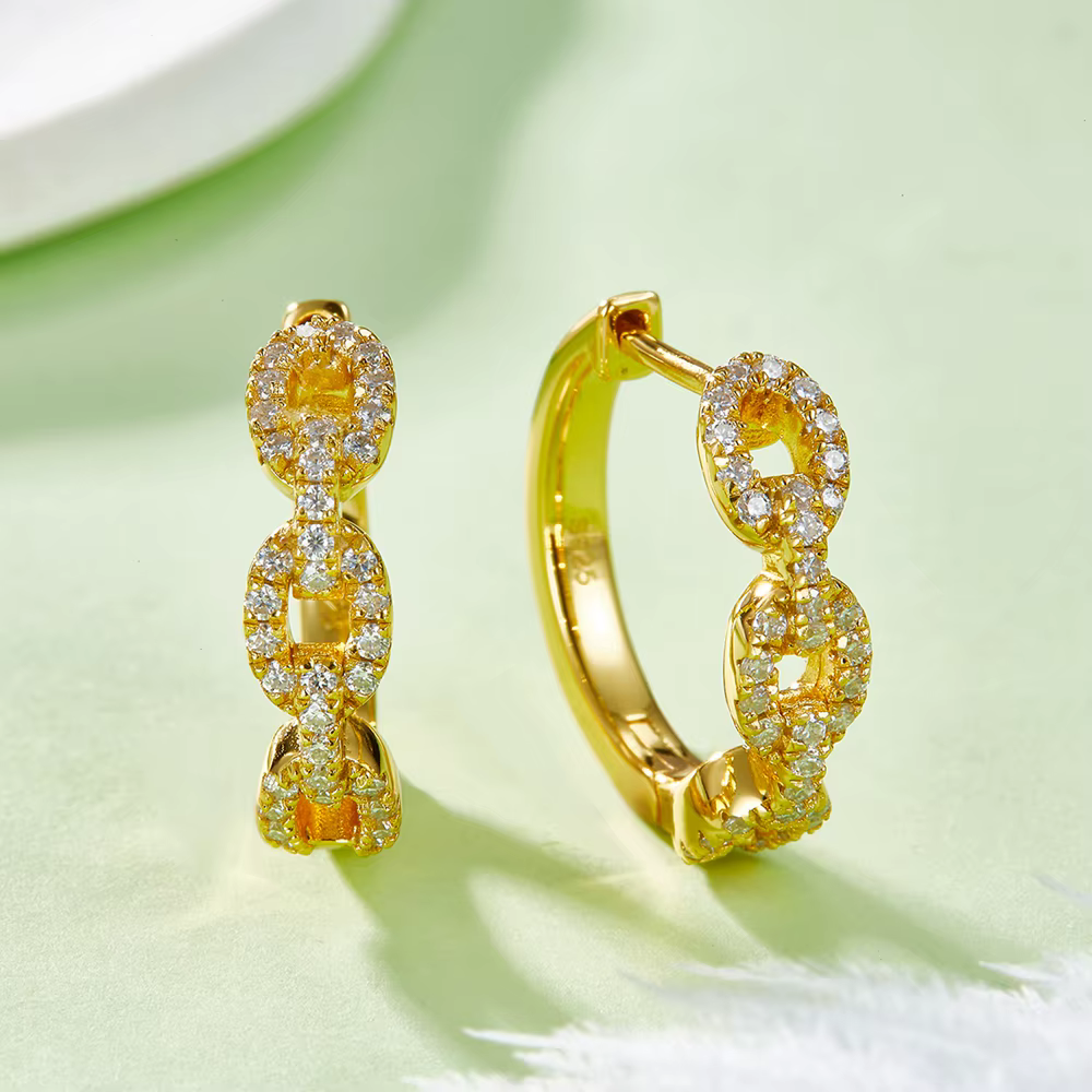 Vinregem 3EX VVS1 D 0.58CT vrais diamants Moissanite pierres précieuses boucles d'oreilles en argent Sterling 925 massif bijoux fins avec GRA vente en gros