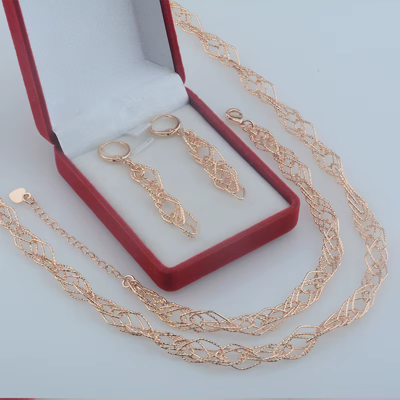 Bracelet + Boucles d'Oreilles + Collier Style pouvez-vous psophile pour Femme