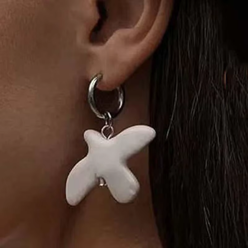 Collier et boucles d'oreilles avec pendentif colombe de la paix blanche pour femmes