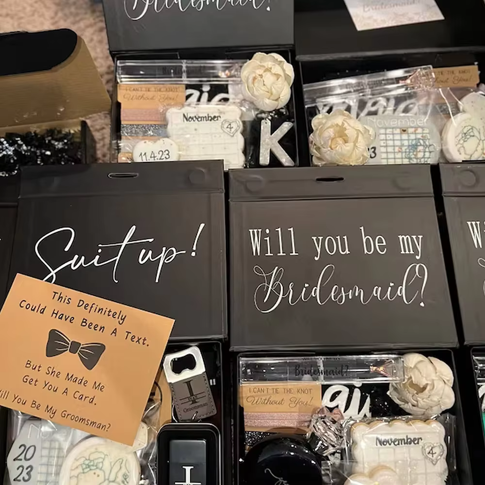 Boîte de proposition personnalisée de luxe pour demoiselle d'honneur
