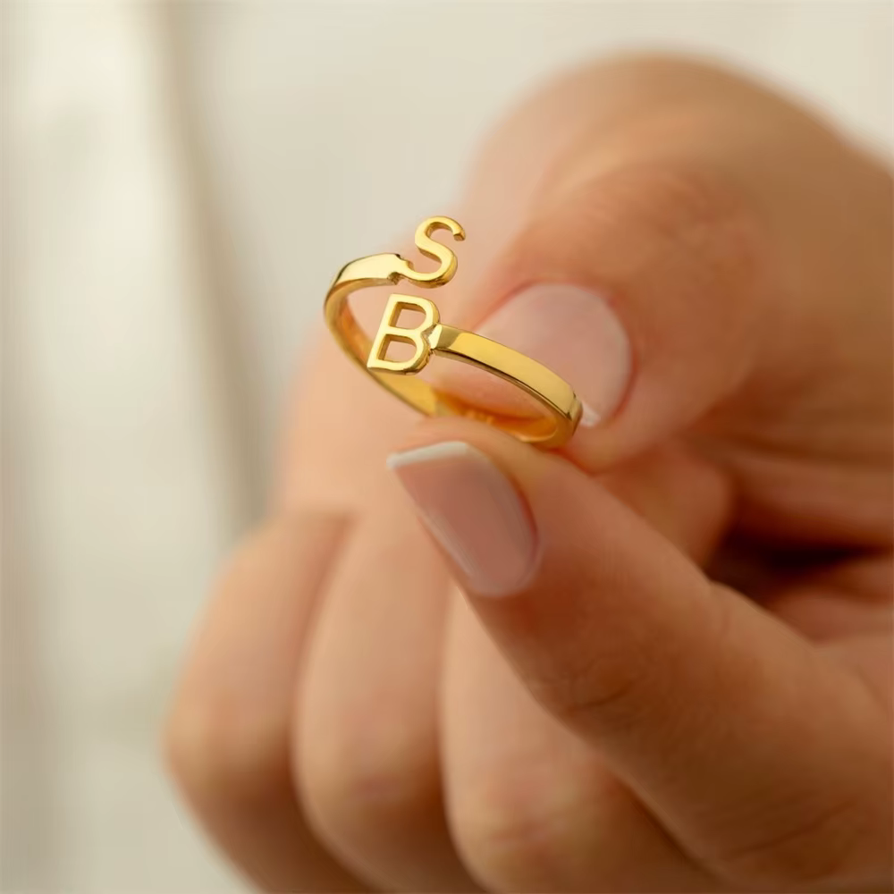 Bague Initiales Personnalisées pour Femme et Homme