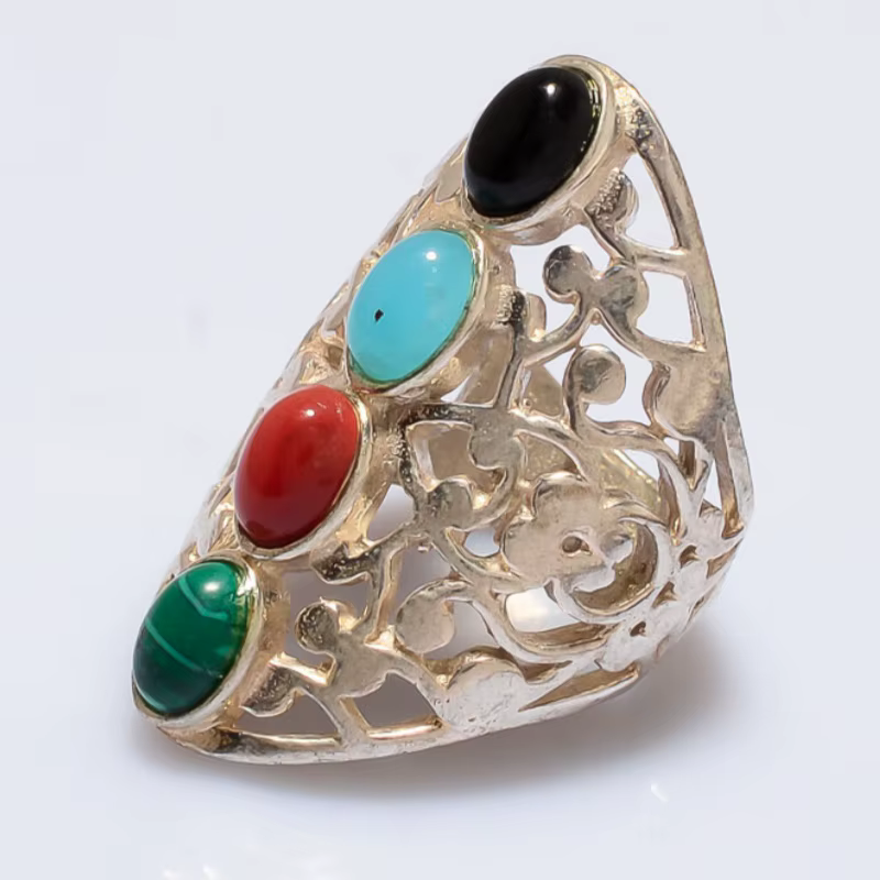 Bague texturée creuse pour femme