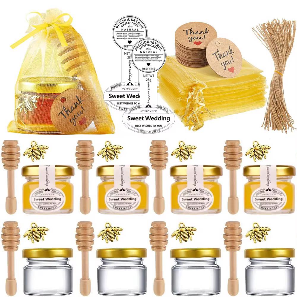 Pot de miel personnalisé pour cadeau d'invité de 1oz