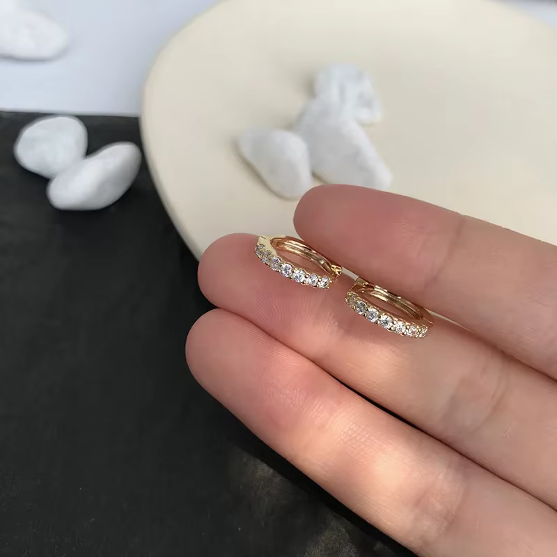 Boucles d'oreilles rondes en argent regardé 925 pour femmes