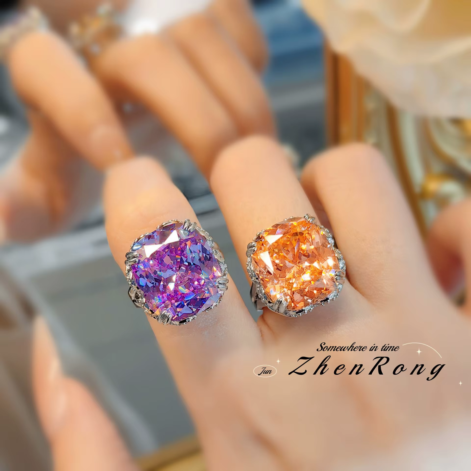 Foyimagination-Bague de mariage en argent pour femme