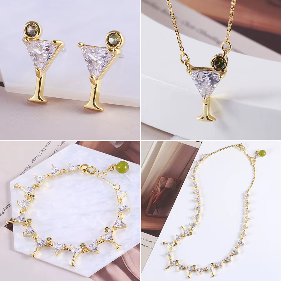 Ensembles de bijoux de cocktail de vin élégants mignons pour les femmes