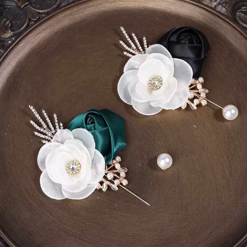 Boutonnière de marié, broche pour témoin de mariage