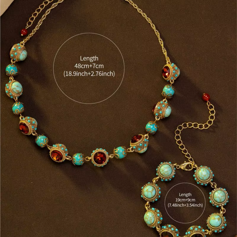 Collier en zirconium turquoise KEQIU
