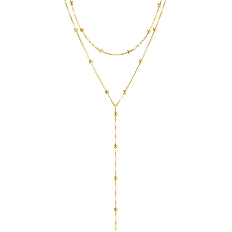 Collier Long délicat plaqué or 14 carats